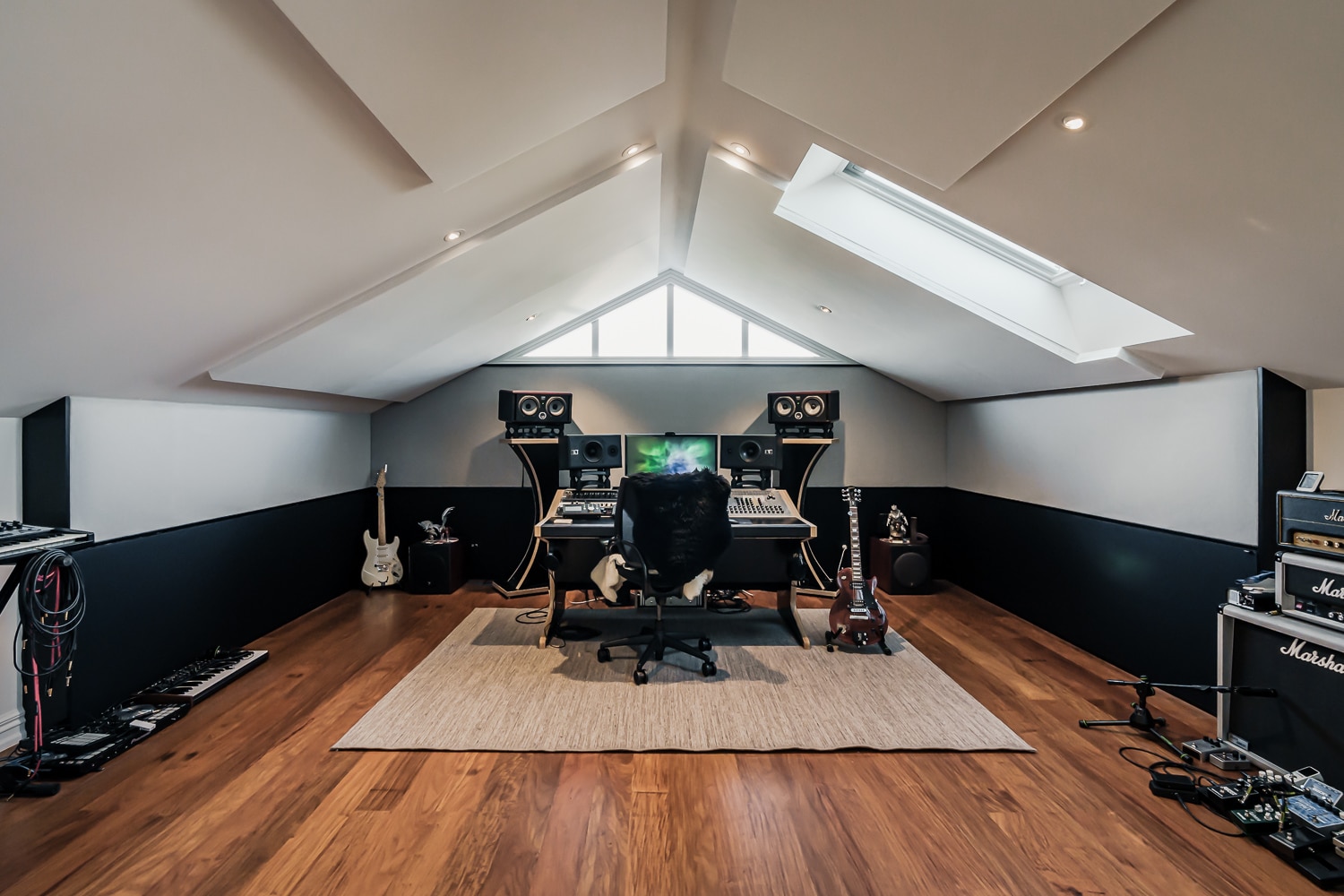 Attic music studio setup