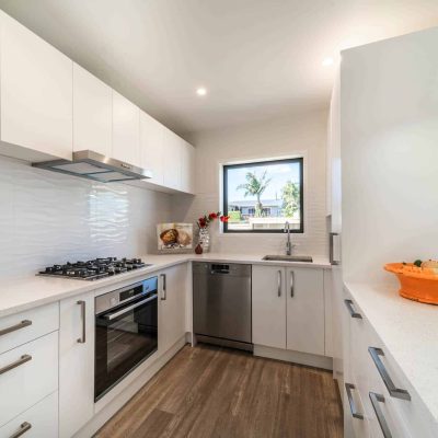 Modern white kitchen interior